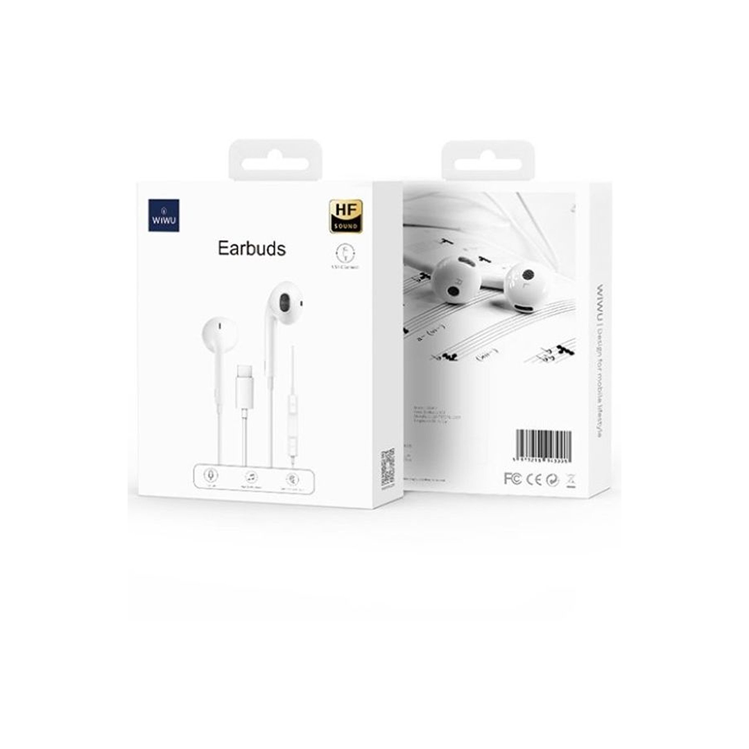 Wiwu EB303 Wired In Ear Earbuds Type-C Connector 1.3M - White in Qatar Wiwu EB303 Wired In Ear Earbuds Type-C Connector 1.3M - White in Qatar